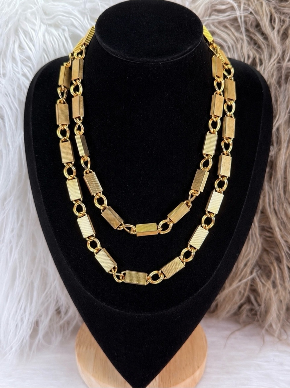 Vintage 1970s Pierre Cardin runway bar and link chain necklace
